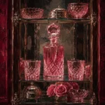 Rose Glass Ritual Faceted Decanter Pink Dressing Room Wall Art