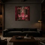 Premium Wall Art Kare Html Edition – NM3-PNK-RG-S-003 shown in a warm modern interior