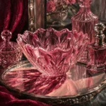 Rose Glass Study Sculptural Glass Bowl Casting Colored Shadows Pink Bedroom Wall Art