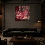 Premium Wall Art Kare Html Edition – NM3-PNK-RG-S-004 shown in a warm modern interior