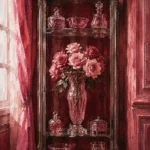 Rose Glass Sentinel Tall Rose Glass Vase Pink Bedroom Wall Art