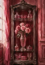 Rose Glass Sentinel Tall Rose Glass Vase Pink Bedroom Wall Art