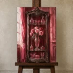 Premium Wall Art Dikey Html Edition – NM3-PNK-RG-V-001 displayed on a studio easel