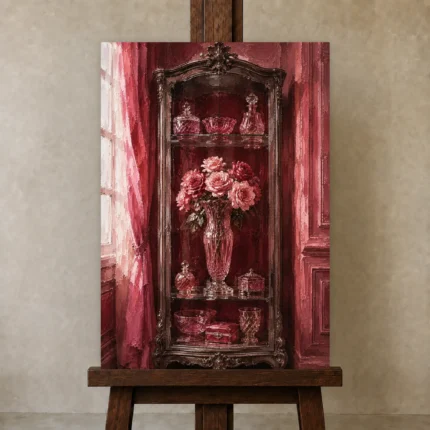 Premium Wall Art Dikey Html Edition – NM3-PNK-RG-V-001 displayed on a studio easel