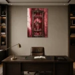 Premium Wall Art Dikey Html Edition – NM3-PNK-RG-V-001 displayed in a contemporary gallery-inspired room