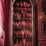 Rose Glass Threshold Collection Of Pink Goblets Pink Living Room Wall Art