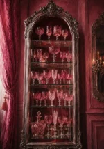 Rose Glass Threshold Collection Of Pink Goblets Pink Living Room Wall Art