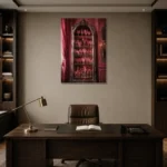 Premium Wall Art Dikey Html Edition – NM3-PNK-RG-V-002 displayed in a contemporary gallery-inspired room
