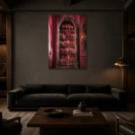 Premium Wall Art Dikey Html Edition – NM3-PNK-RG-V-002 shown in a warm modern interior