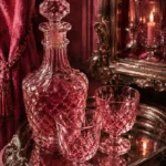 Rose Glass Reliquary Faceted Decanter Pink Dressing Room Wall Art