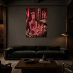 Premium Wall Art Dikey Html Edition – NM3-PNK-RG-V-003 shown in a warm modern interior