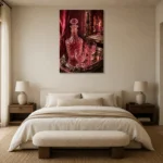 Premium Wall Art Dikey Html Edition – NM3-PNK-RG-V-003 showcased in an elegant minimalist interior