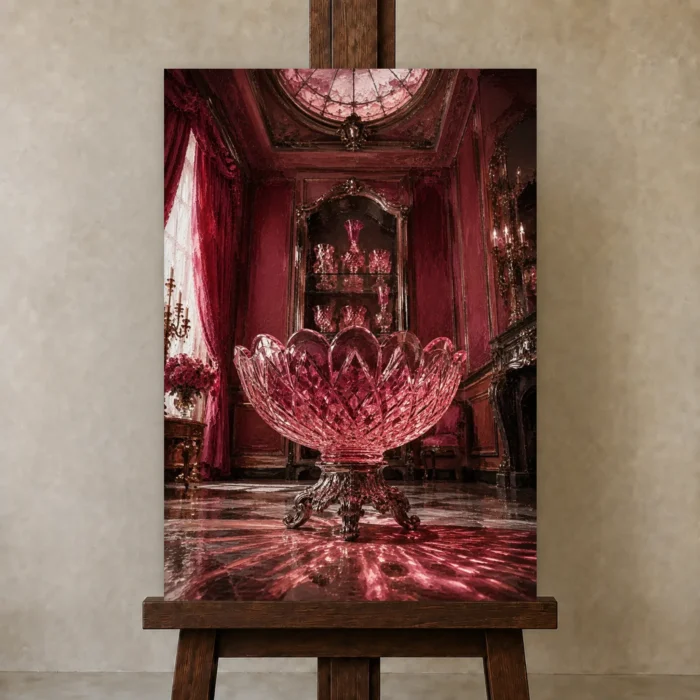 Premium Wall Art Dikey Html Edition – NM3-PNK-RG-V-004 displayed on a studio easel