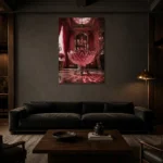 Premium Wall Art Dikey Html Edition – NM3-PNK-RG-V-004 shown in a warm modern interior