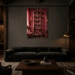Premium Wall Art Dikey Html Edition – NM3-PNK-RG-V-005 shown in a warm modern interior