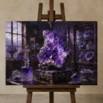 Premium Wall Art Yatay Html Edition – NM3-PUR-AM-H-001 displayed on a studio easel