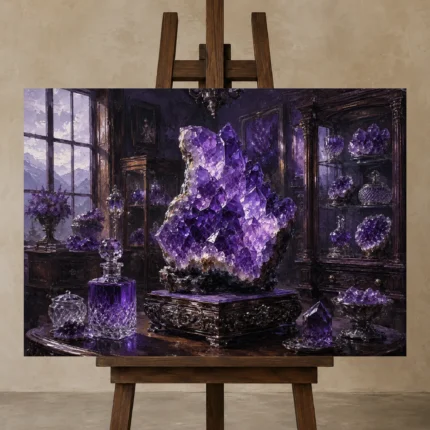 Premium Wall Art Yatay Html Edition – NM3-PUR-AM-H-001 displayed on a studio easel