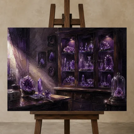 Premium Wall Art Yatay Html Edition – NM3-PUR-AM-H-005 displayed on a studio easel