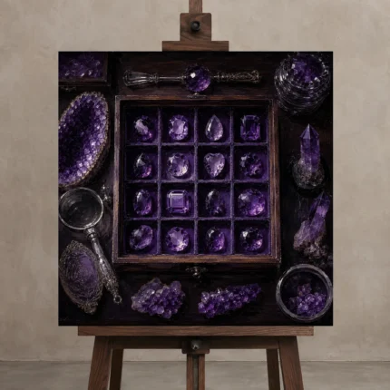Premium Wall Art Kare Html Edition – NM3-PUR-AM-S-002 displayed on a studio easel
