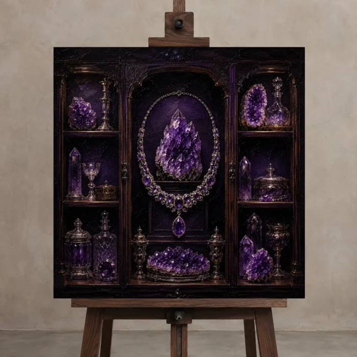 Premium Wall Art Kare Html Edition – NM3-PUR-AM-S-003 displayed on a studio easel