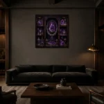 Premium Wall Art Kare Html Edition – NM3-PUR-AM-S-003 shown in a warm modern interior