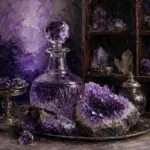 Amethyst Study Crystal Decanter Purple Bedroom Wall Art