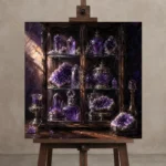 Premium Wall Art Kare Html Edition – NM3-PUR-AM-S-005 displayed on a studio easel