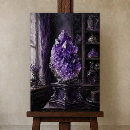 Premium Wall Art Dikey Html Edition – NM3-PUR-AM-V-001 displayed on a studio easel