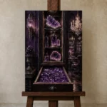 Premium Wall Art Dikey Html Edition – NM3-PUR-AM-V-002 displayed on a studio easel