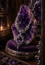 Amethyst Reliquary Silver Necklace Purple Living Room Wall Art