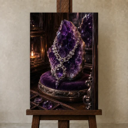 Premium Wall Art Dikey Html Edition – NM3-PUR-AM-V-003 displayed on a studio easel