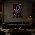 Premium Wall Art Dikey Html Edition – NM3-PUR-AM-V-003 shown in a warm modern interior