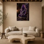 Premium Wall Art Dikey Html Edition – NM3-PUR-AM-V-003 presented in a sophisticated home setting