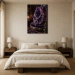 Premium Wall Art Dikey Html Edition – NM3-PUR-AM-V-003 showcased in an elegant minimalist interior