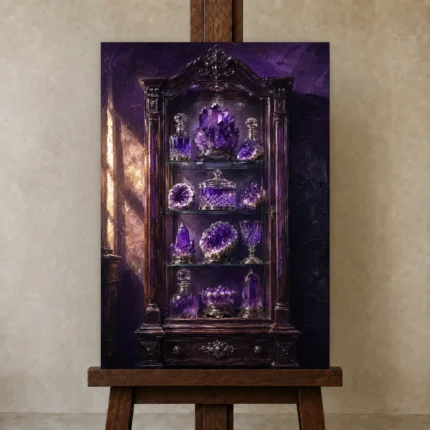 Premium Wall Art Dikey Html Edition – NM3-PUR-AM-V-005 displayed on a studio easel