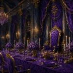 Imperial Procession Throne-Like Dining Chair Purple Dining Room Wall Art