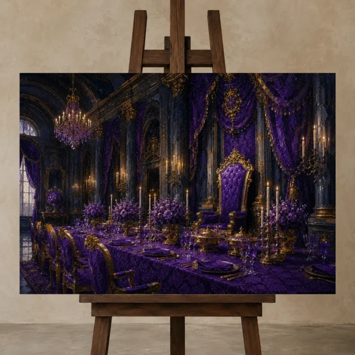 Premium Wall Art Yatay Html Edition – NM3-PUR-IB-H-001 displayed on a studio easel