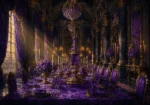 Imperial Salon Tall Centerpiece Of Purple Glass And Gold Purple Dining Room Wall Art