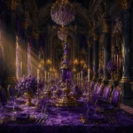 Imperial Salon Tall Centerpiece Of Purple Glass And Gold Purple Dining Room Wall Art