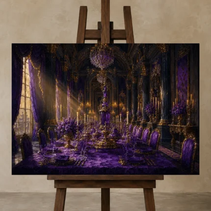 Premium Wall Art Yatay Html Edition – NM3-PUR-IB-H-002 displayed on a studio easel