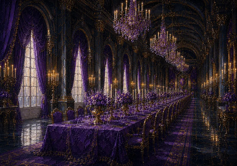 Imperial Chronicle Banquet Table Disappearing Purple Living Room Wall Art