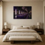 Premium Wall Art Yatay Html Edition – NM3-PUR-IB-H-003 showcased in an elegant minimalist interior