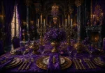 Imperial Passage Symmetrical Place Setting With Imperial Tableware Purple Entryway Wall Art