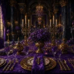 Imperial Passage Symmetrical Place Setting With Imperial Tableware Purple Entryway Wall Art