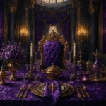 Imperial Cabinet Throne-Like Dining Chair Purple Dining Room Wall Art