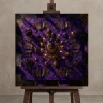 Premium Wall Art Kare Html Edition – NM3-PUR-IB-S-002 displayed on a studio easel