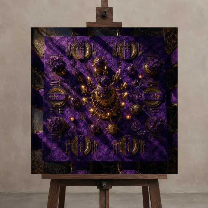 Premium Wall Art Kare Html Edition – NM3-PUR-IB-S-002 displayed on a studio easel