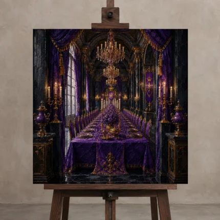 Premium Wall Art Kare Html Edition – NM3-PUR-IB-S-003 displayed on a studio easel