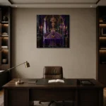 Premium Wall Art Kare Html Edition – NM3-PUR-IB-S-003 displayed in a contemporary gallery-inspired room