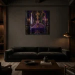 Premium Wall Art Kare Html Edition – NM3-PUR-IB-S-003 shown in a warm modern interior